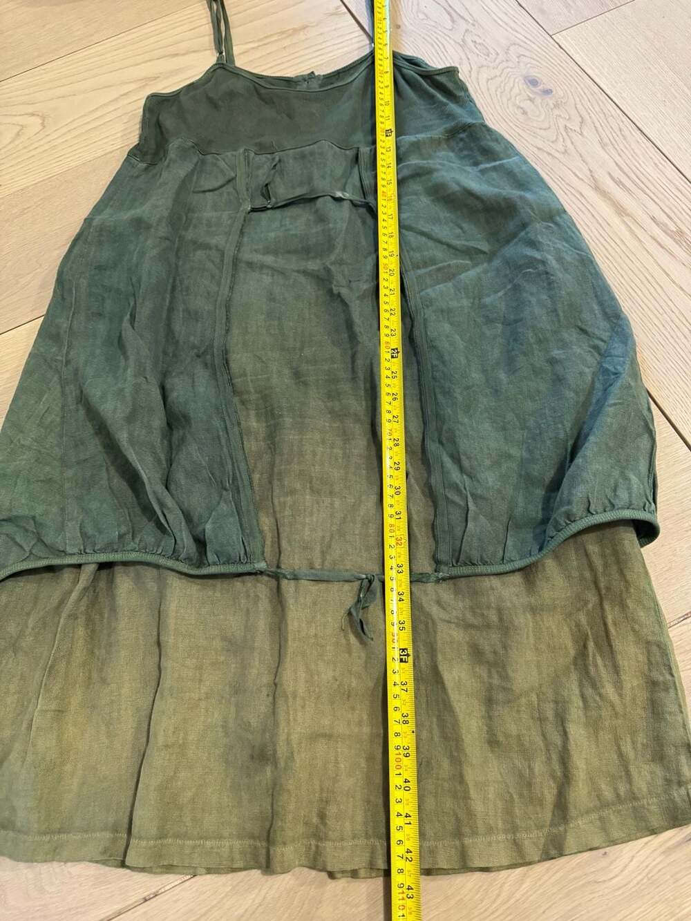 Completo Lino by Arthurio Olive Green 100% Linen Lagenlook Tunic Dress - Picture 6 of 11